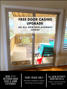 Free Door Casing Upgrade promotion at Window Solutions in Lakeside California